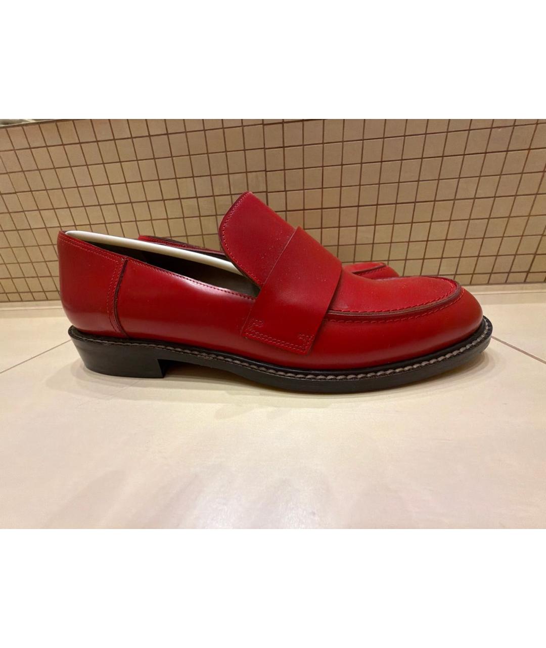 MARNI Красные кожаные лоферы, фото 9