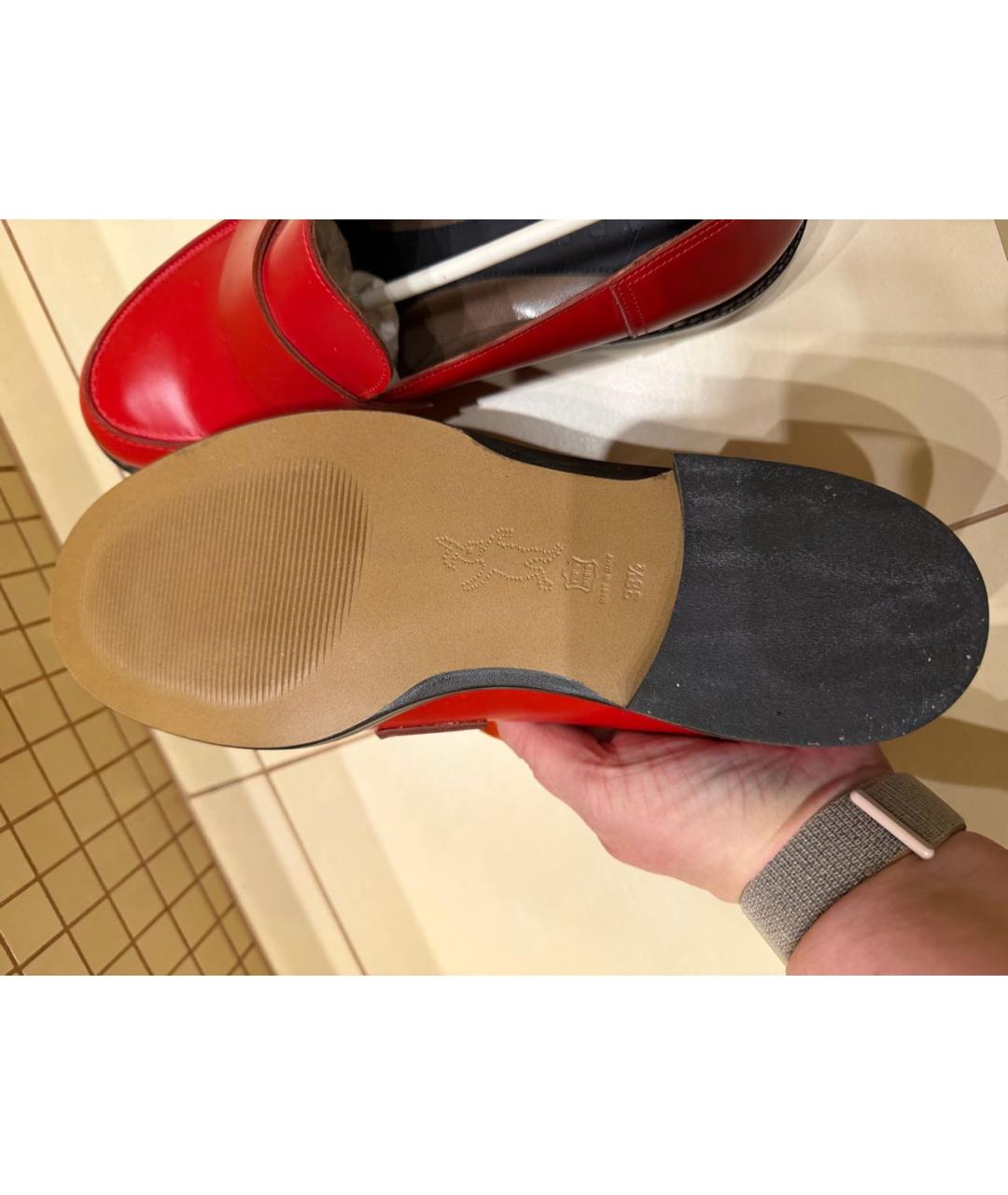 MARNI Красные кожаные лоферы, фото 7