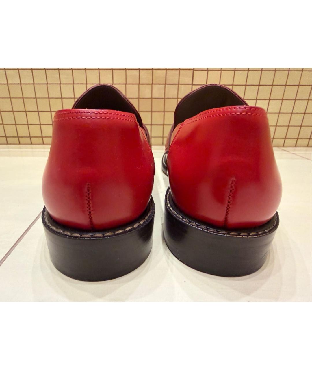 MARNI Красные кожаные лоферы, фото 4