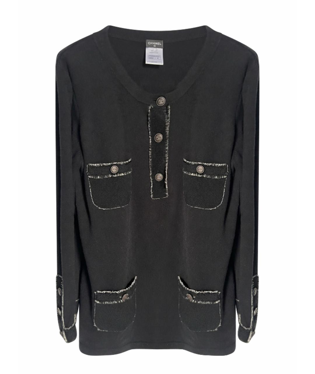 CHANEL Черный кашемировый джемпер / свитер, фото 1
