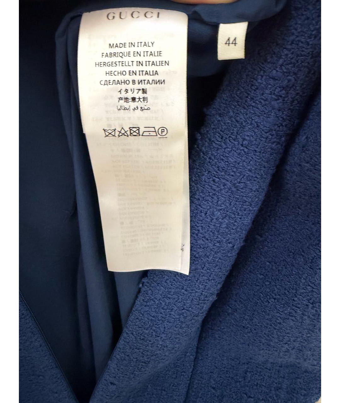 GUCCI Синее твидовое коктейльное платье, фото 5