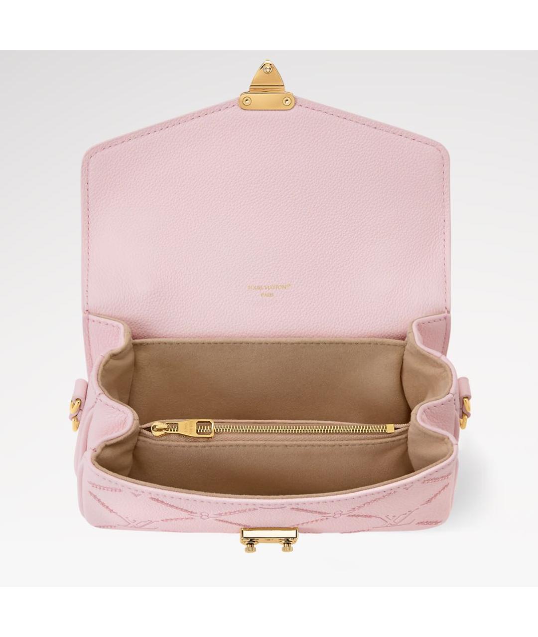 LOUIS VUITTON Розовая кожаная сумка через плечо, фото 2