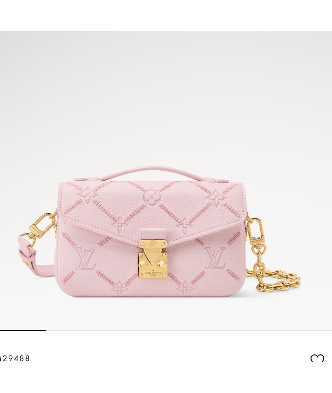 LOUIS VUITTON Розовая кожаная сумка через плечо, фото 4