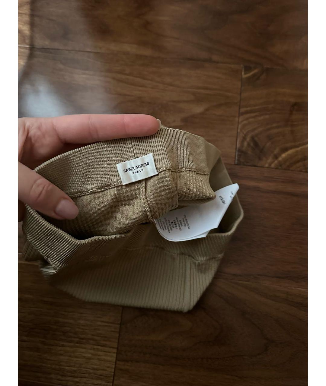 SAINT LAURENT Бежевые леггинсы и велосипедки, фото 5