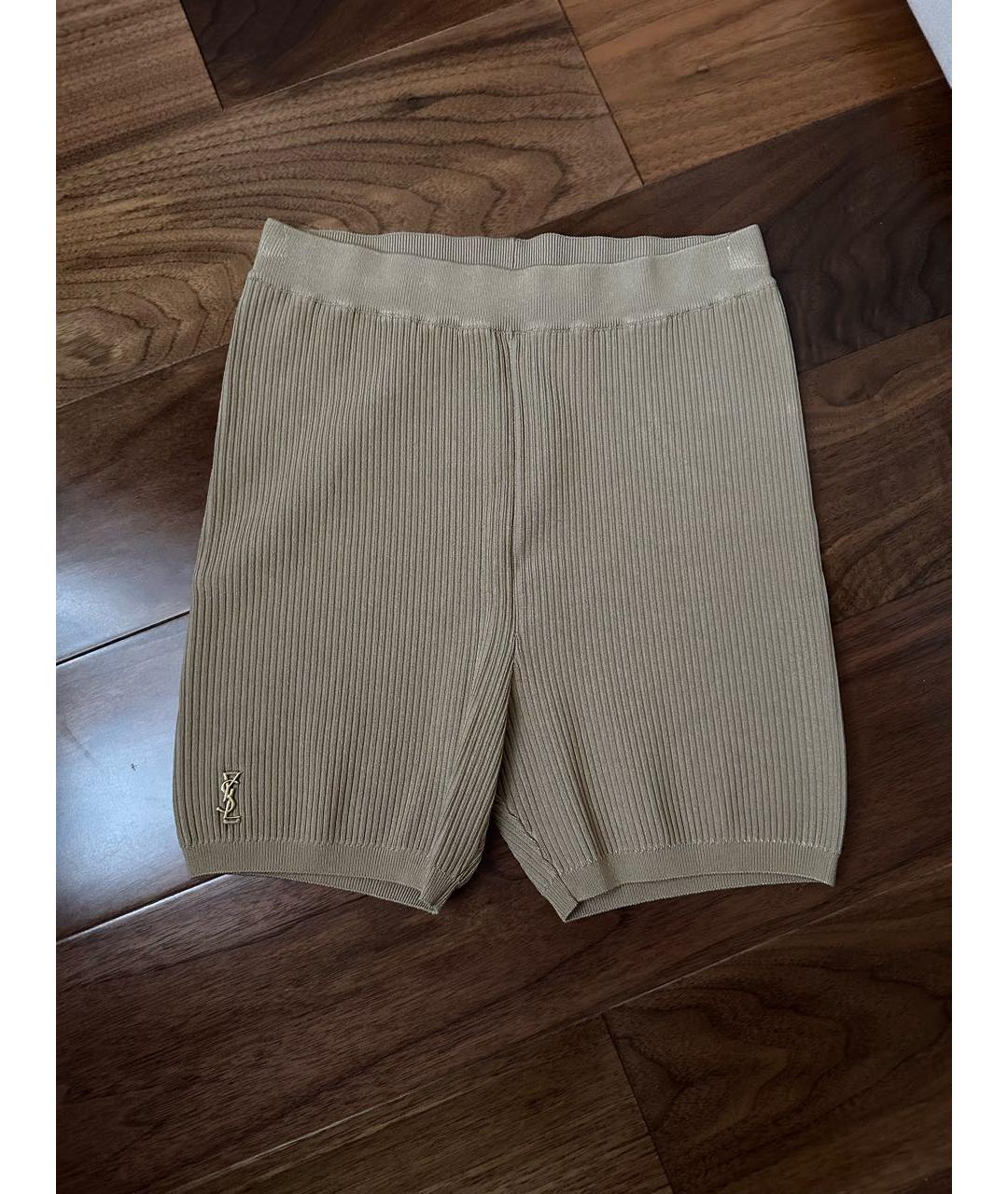 SAINT LAURENT Бежевые леггинсы и велосипедки, фото 8