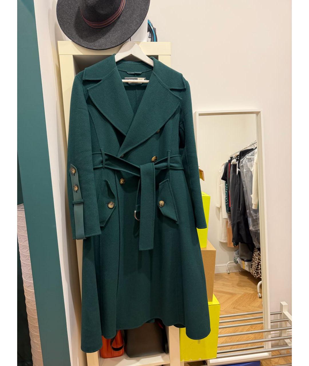 'S MAX MARA Зеленые шерстяное пальто, фото 7