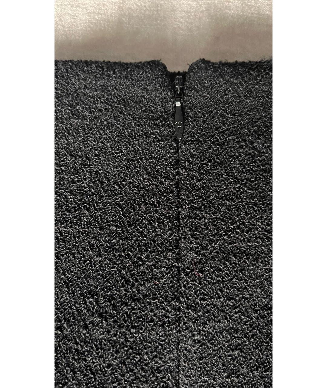 CHANEL Черная шерстяная юбка миди, фото 7