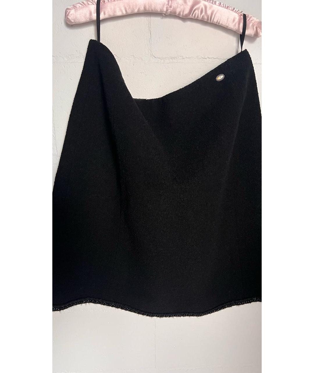 CHANEL Черная шерстяная юбка миди, фото 8