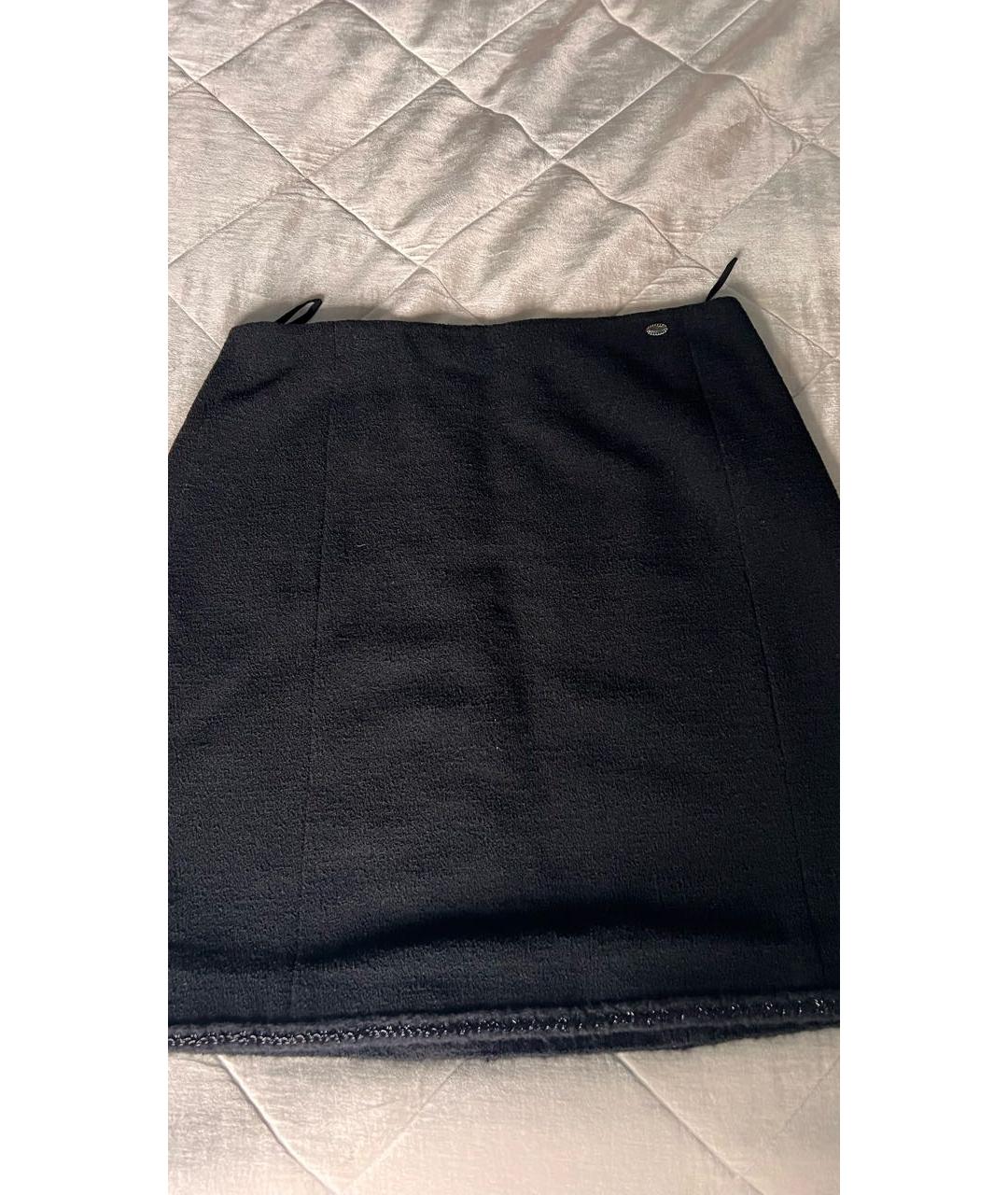 CHANEL Черная шерстяная юбка миди, фото 2