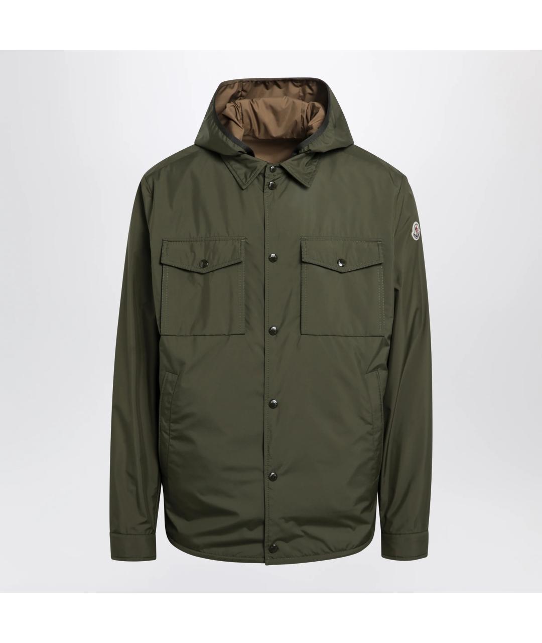 MONCLER Зеленая полиамидовая куртка, фото 3