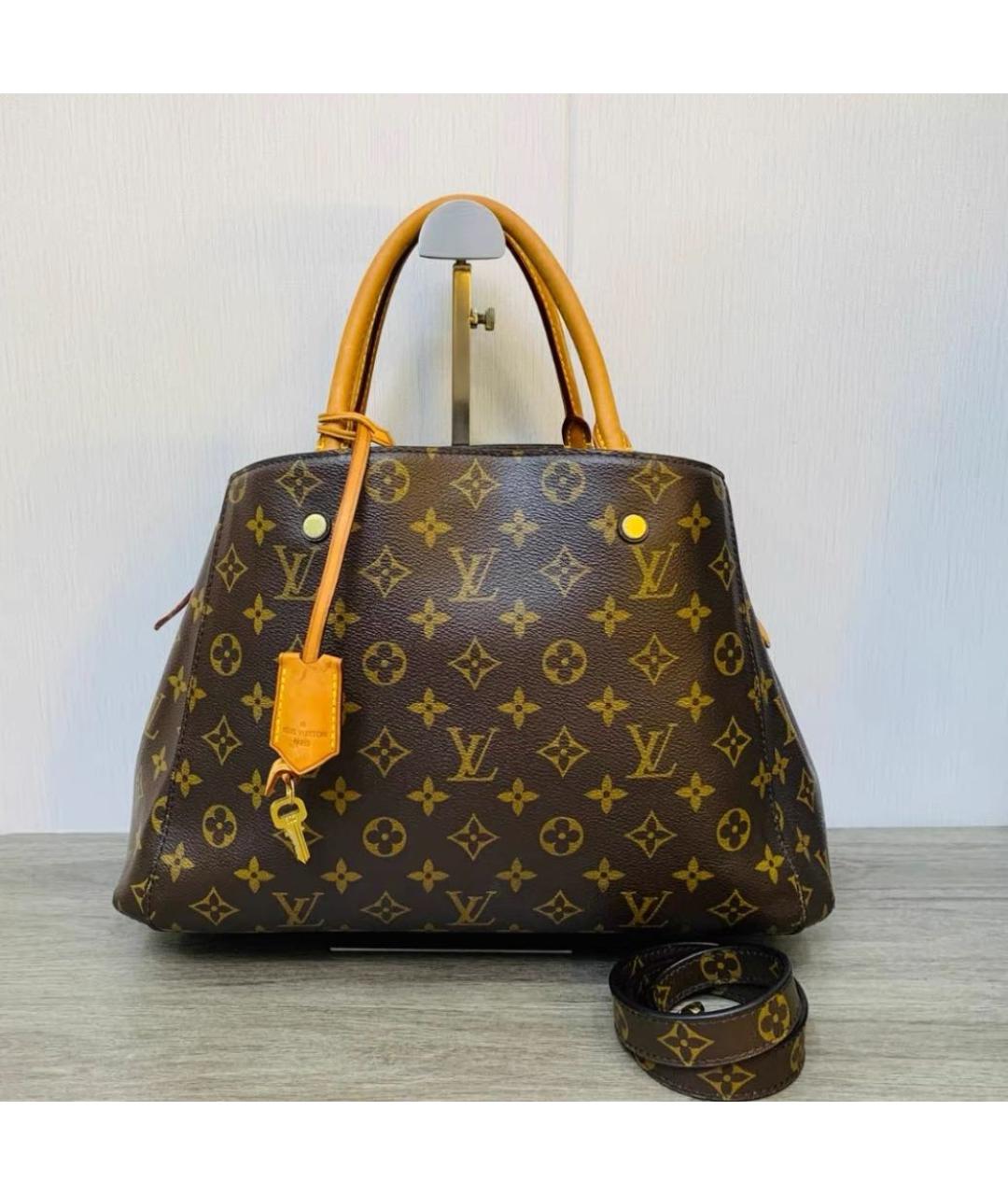 LOUIS VUITTON Коричневая сумка с короткими ручками, фото 2