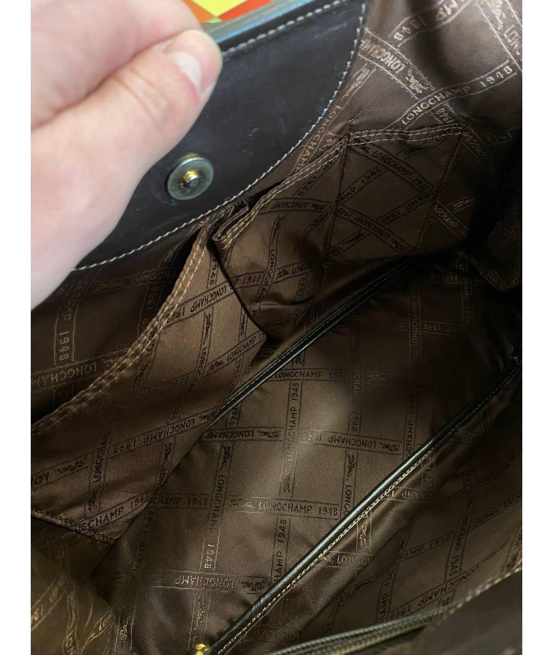 LONGCHAMP Коричневая кожаная сумка тоут, фото 8