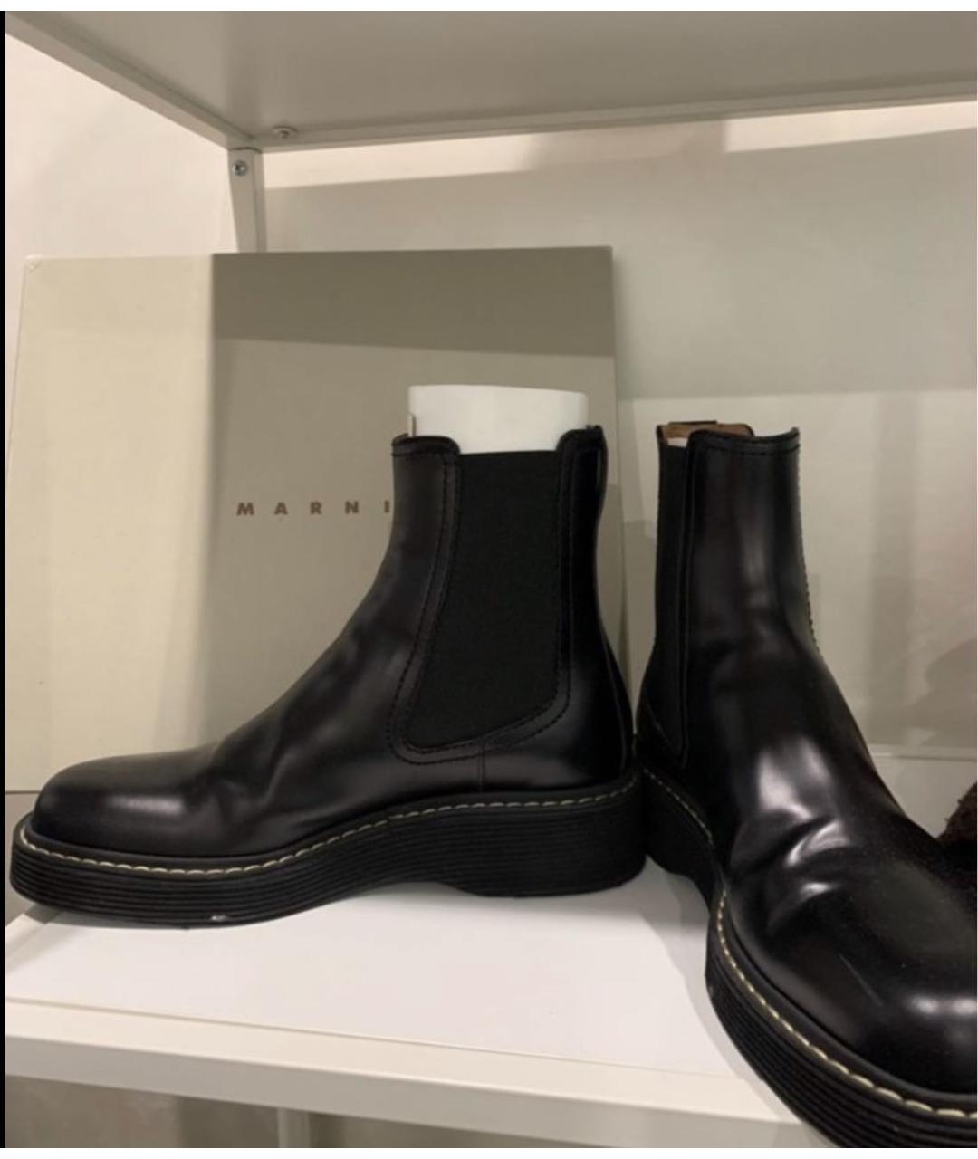 MARNI Черные кожаные ботинки, фото 6