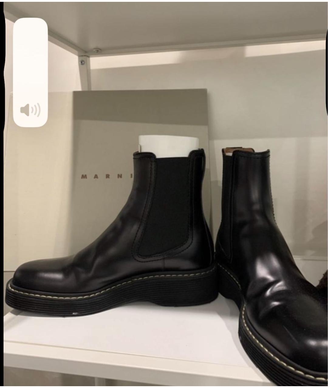 MARNI Черные кожаные ботинки, фото 8