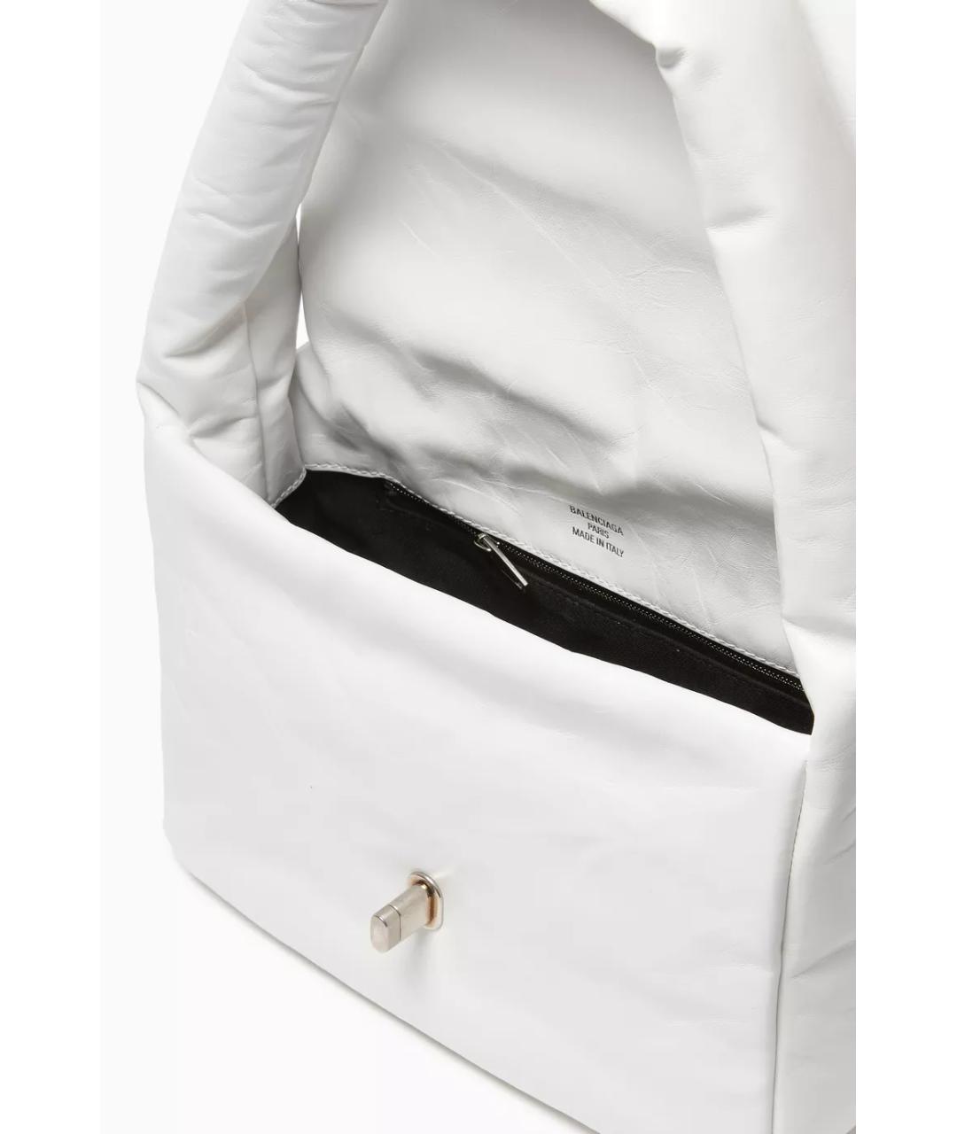 BALENCIAGA Белая кожаная сумка через плечо, фото 4