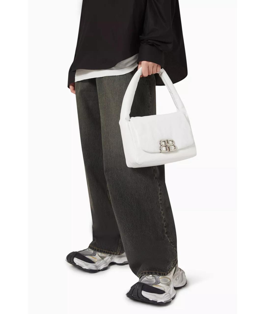 BALENCIAGA Белая кожаная сумка через плечо, фото 2