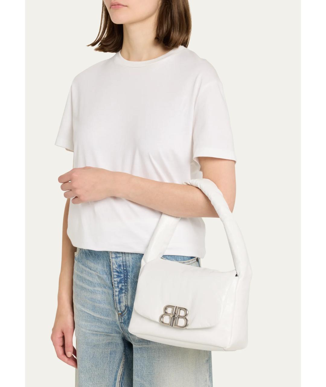 BALENCIAGA Белая кожаная сумка через плечо, фото 5