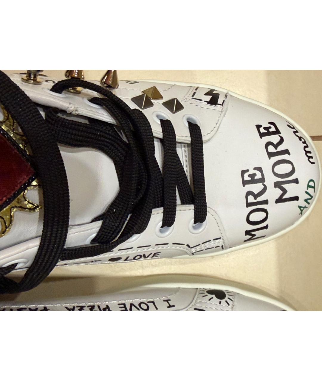 DOLCE&GABBANA Белые кожаные кроссовки, фото 7