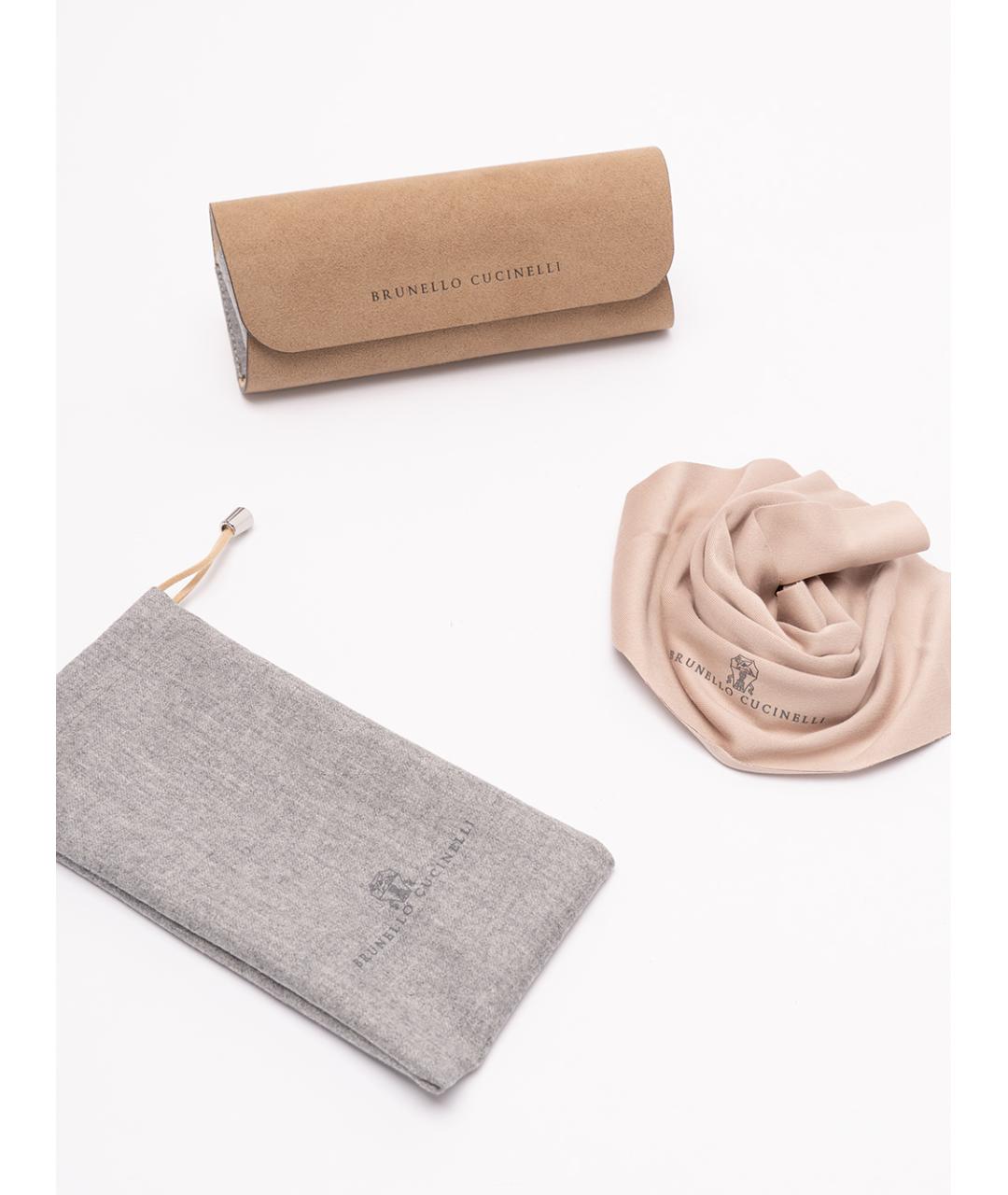 BRUNELLO CUCINELLI Золотые металлические солнцезащитные очки, фото 4