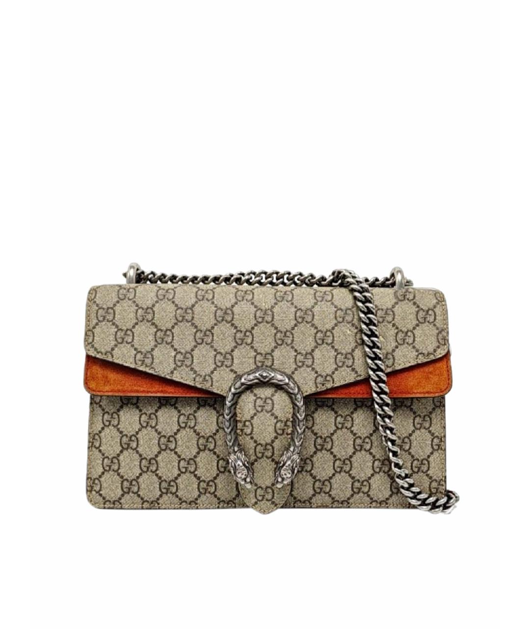 GUCCI Бежевая тканевая сумка через плечо, фото 1