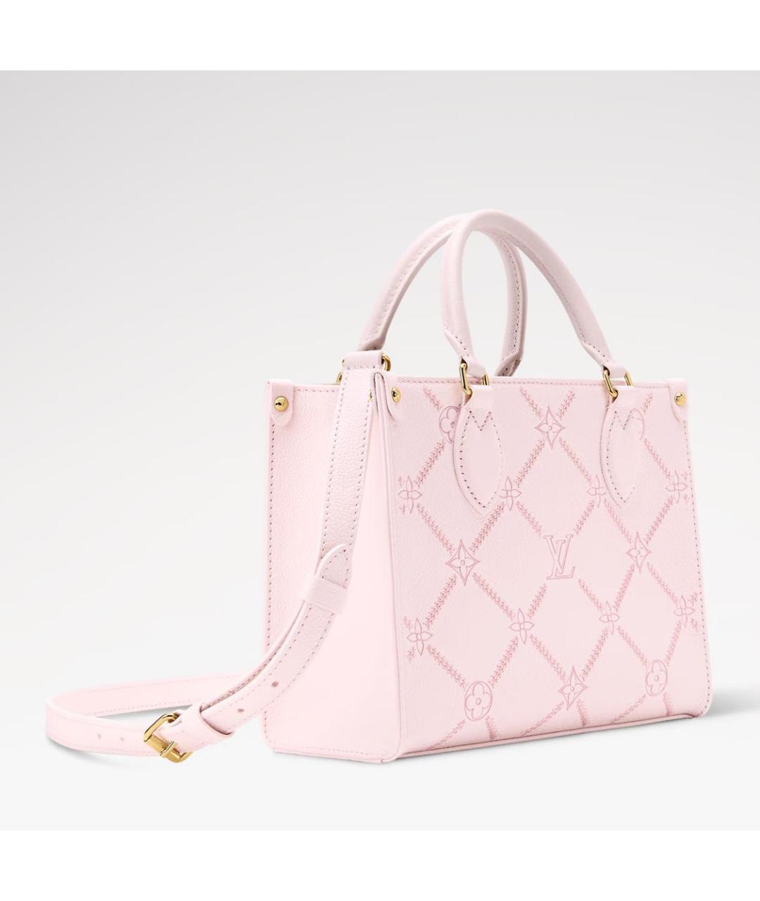 LOUIS VUITTON Розовая кожаная сумка тоут, фото 2