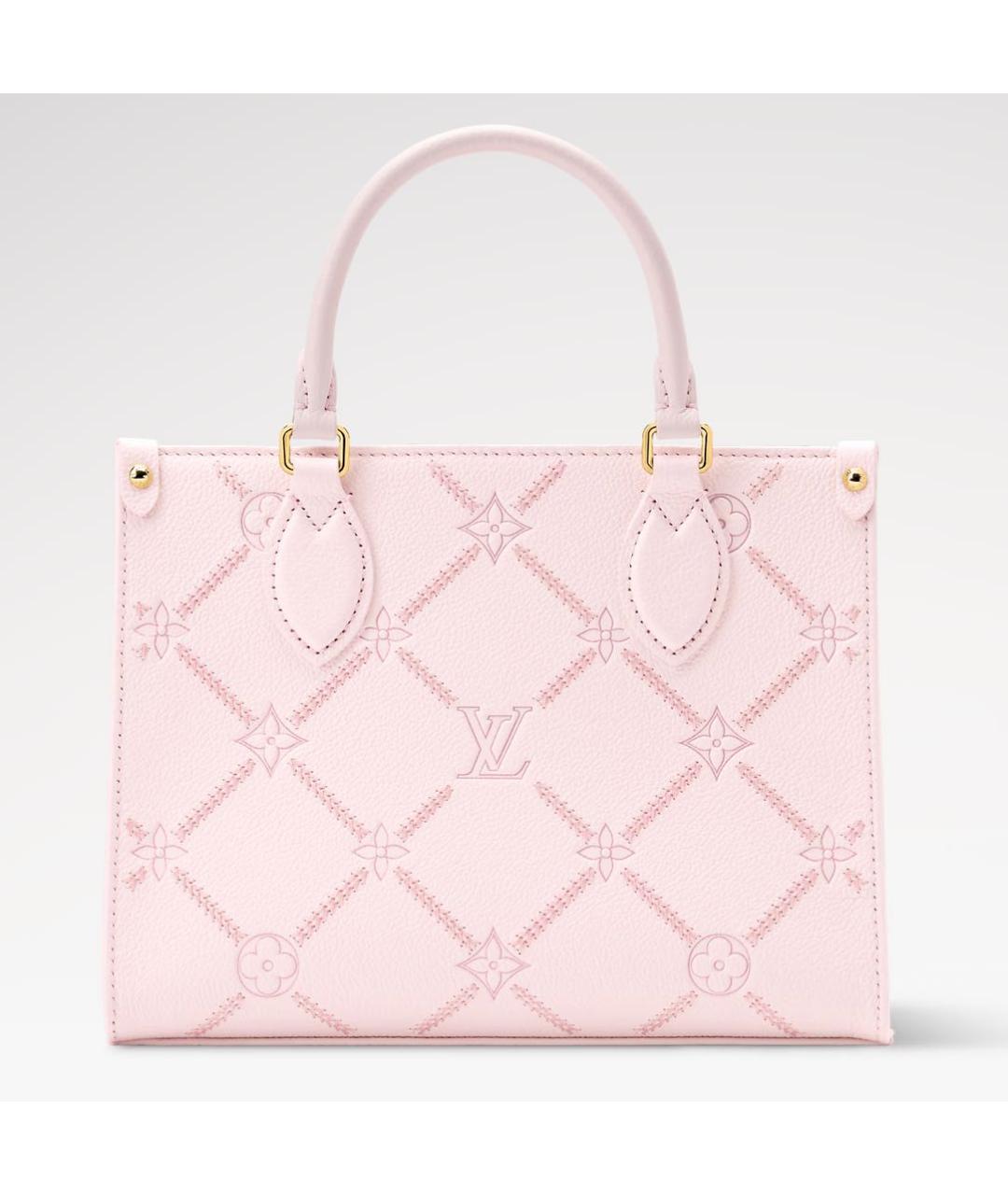 LOUIS VUITTON Розовая кожаная сумка тоут, фото 3