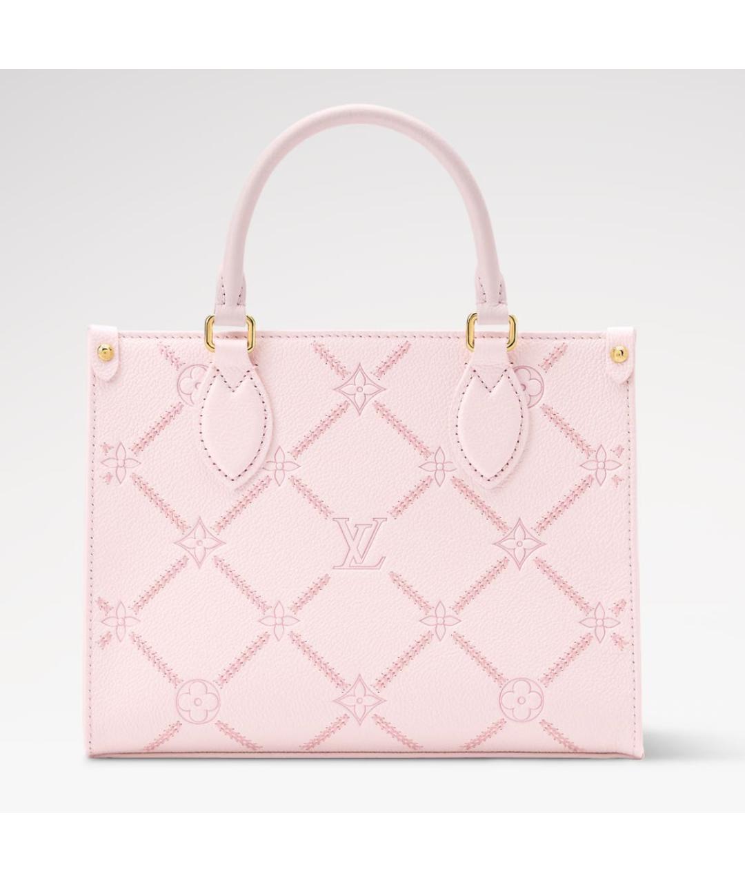 LOUIS VUITTON Розовая кожаная сумка тоут, фото 5