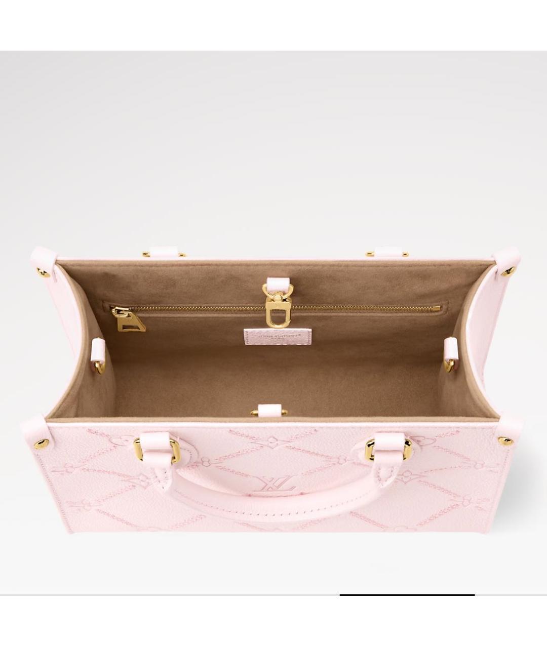 LOUIS VUITTON Розовая кожаная сумка тоут, фото 4