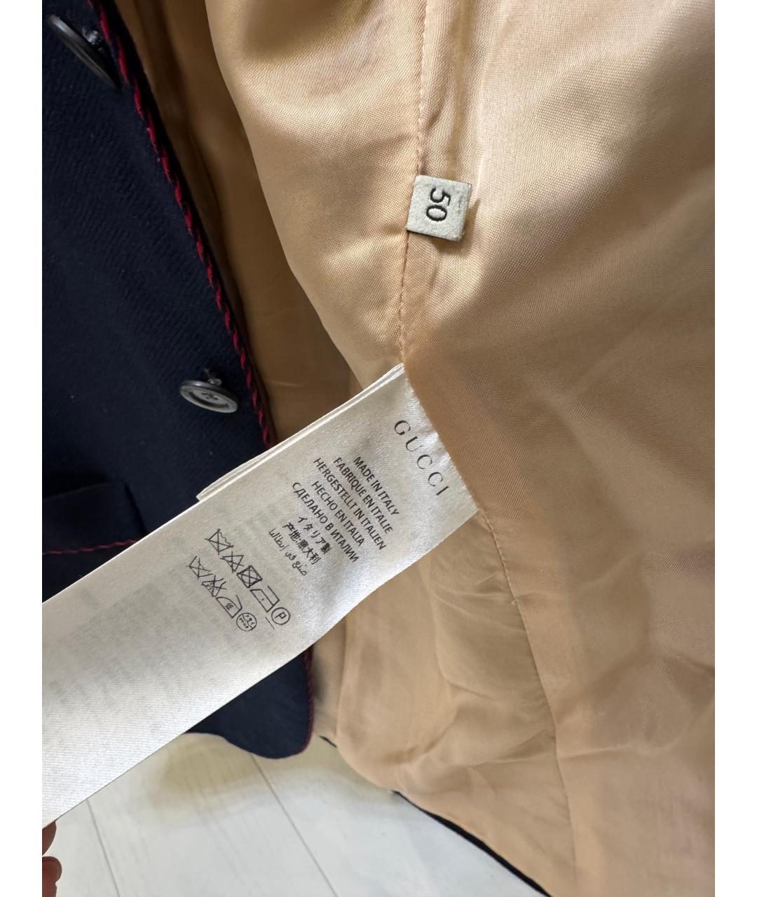 GUCCI Темно-синий кашемировый пиджак, фото 4