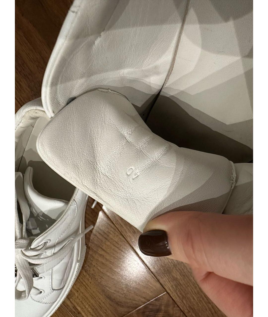 HERMES Белые кожаные кеды, фото 8