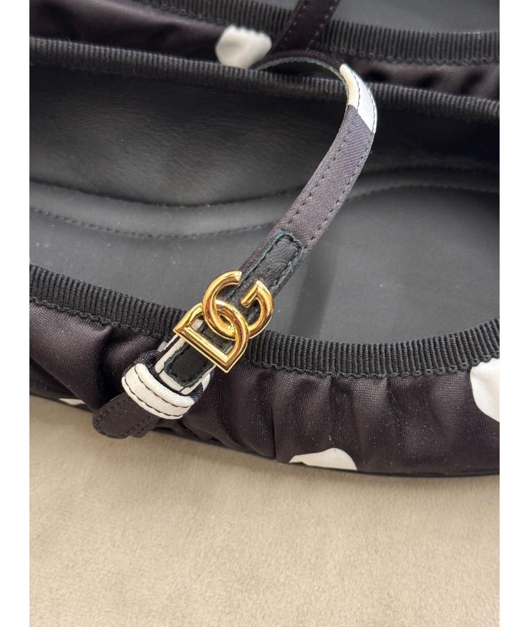 DOLCE&GABBANA Черные кожаные балетки, фото 4