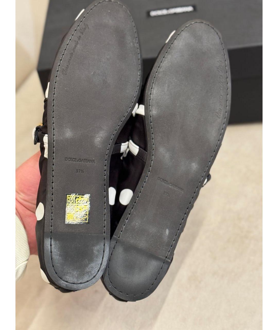 DOLCE&GABBANA Черные кожаные балетки, фото 5