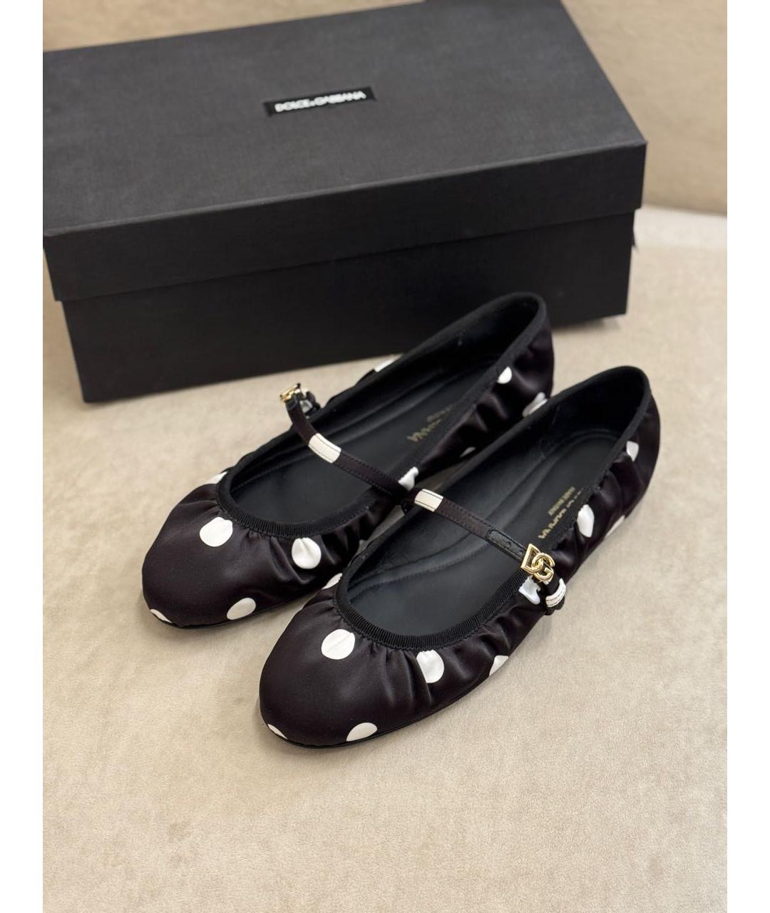 DOLCE&GABBANA Черные кожаные балетки, фото 2