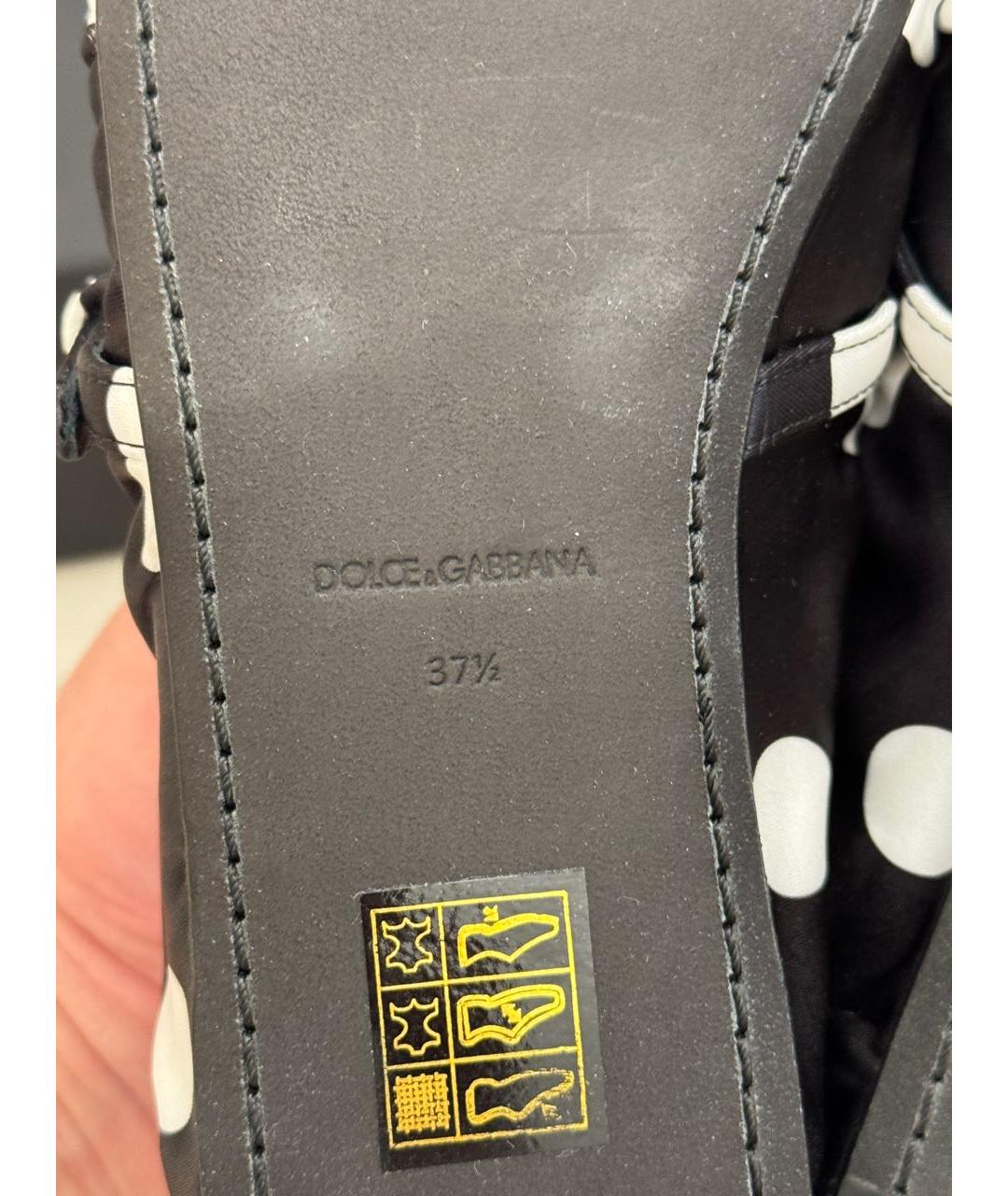 DOLCE&GABBANA Черные кожаные балетки, фото 6