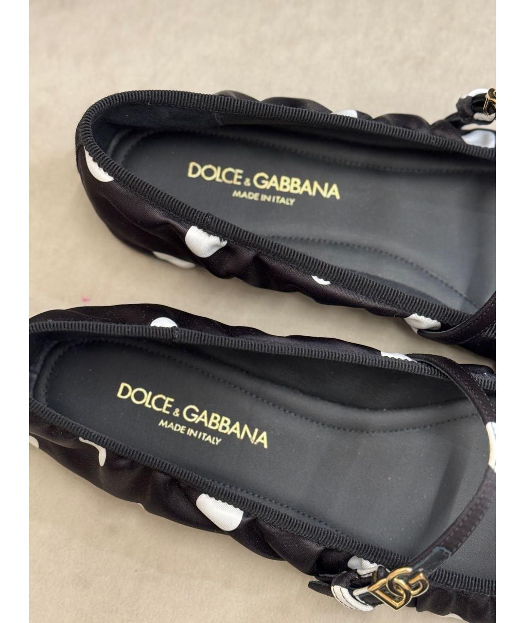 DOLCE&GABBANA Черные кожаные балетки, фото 3