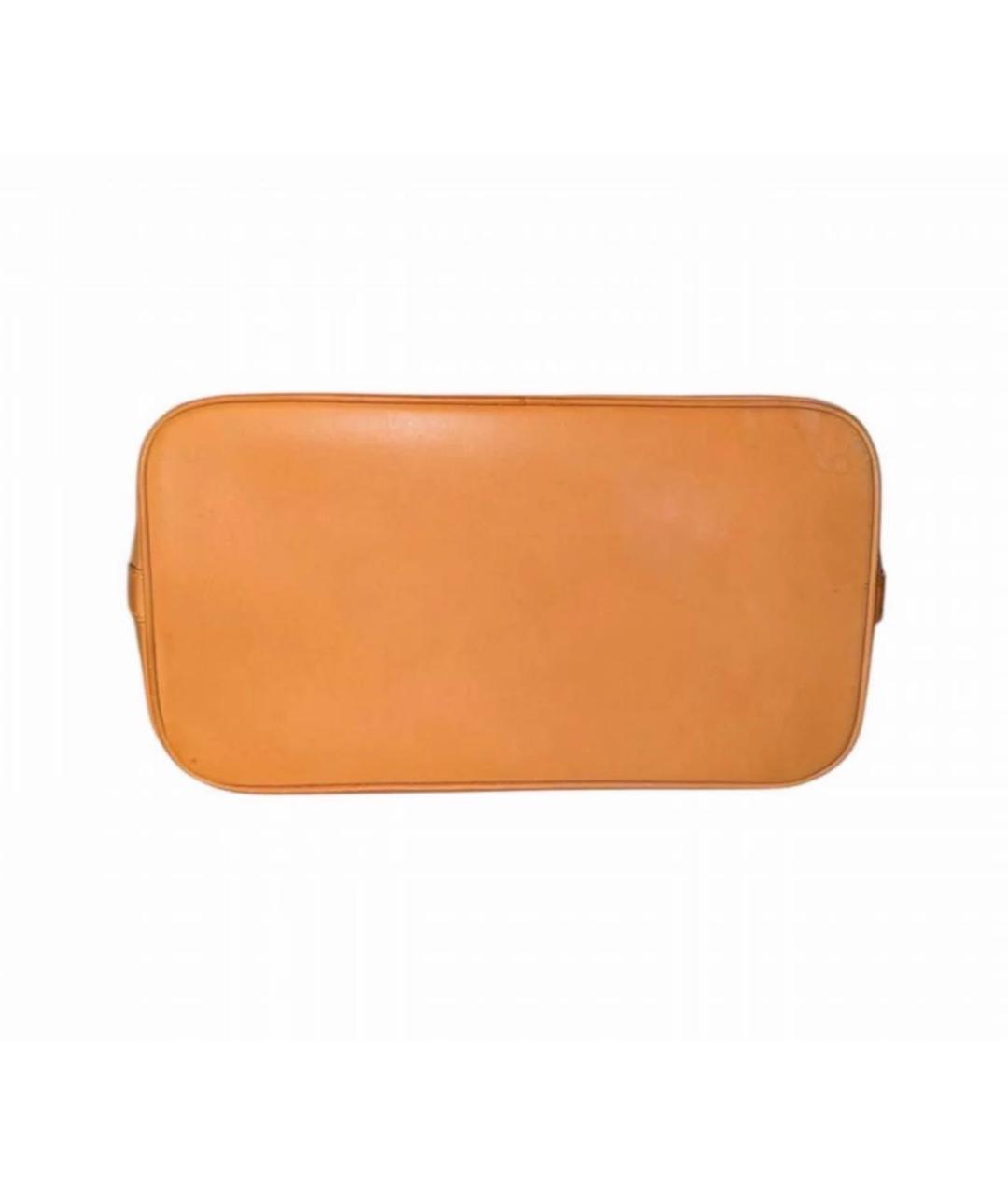 LOUIS VUITTON Коричневая кожаная сумка с короткими ручками, фото 5