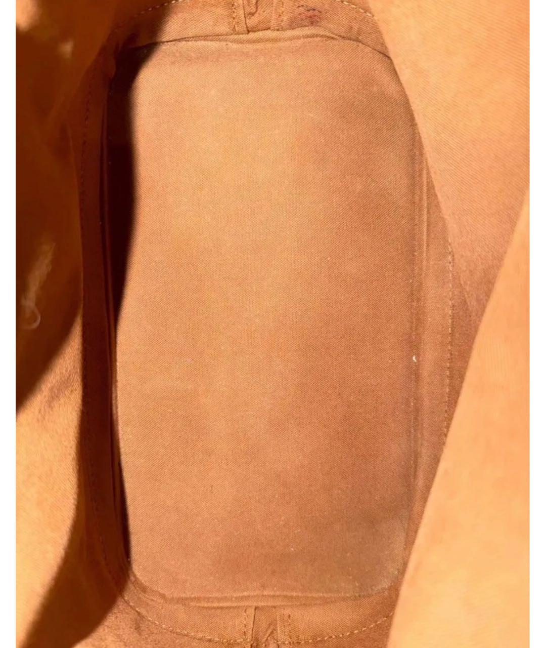 LOUIS VUITTON Коричневая кожаная сумка с короткими ручками, фото 7