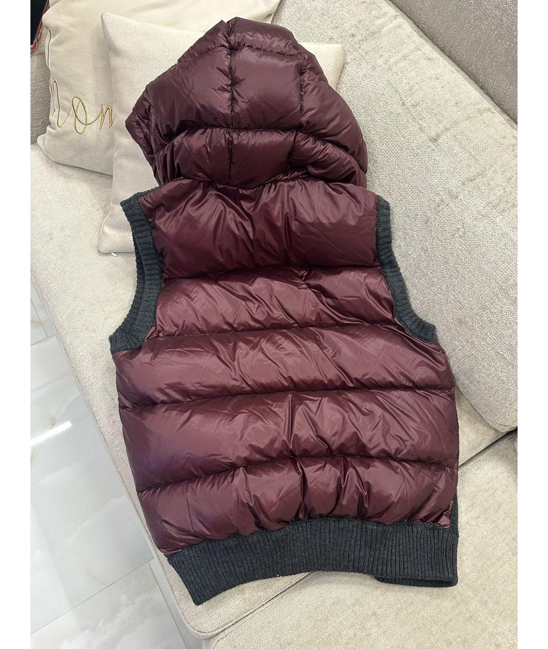 MONCLER Бордовый жилет, фото 2