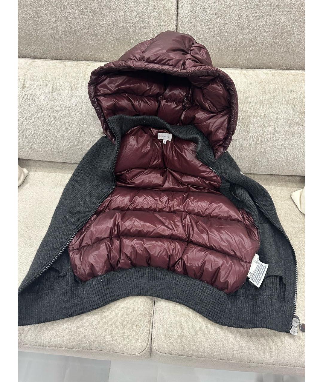 MONCLER Бордовый жилет, фото 3