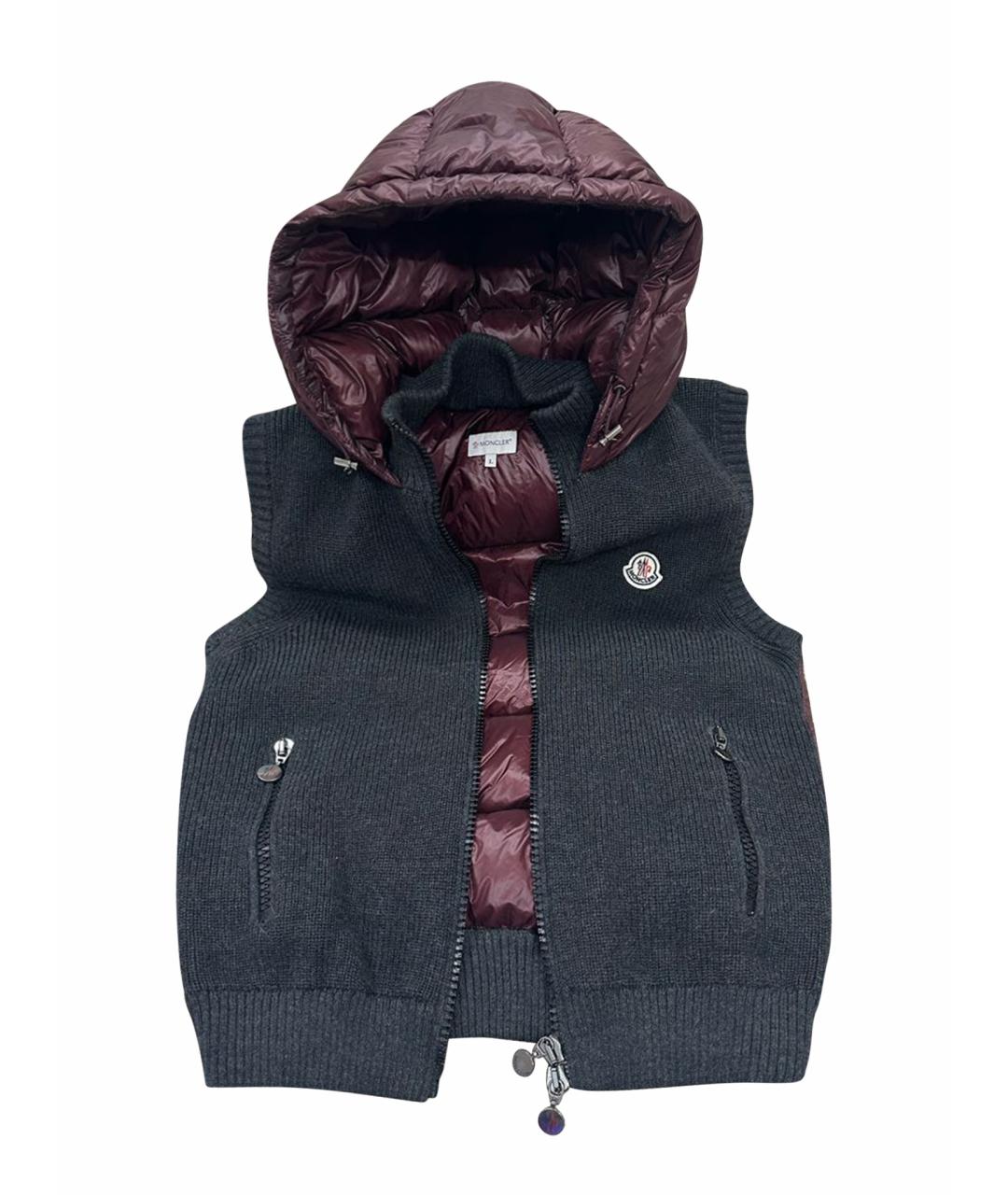 MONCLER Бордовый жилет, фото 1