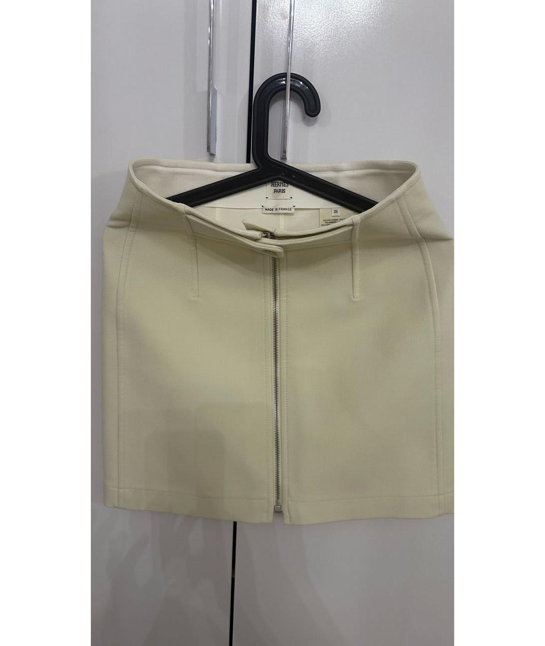 HERMES Бежевая полиамидовая юбка миди, фото 3