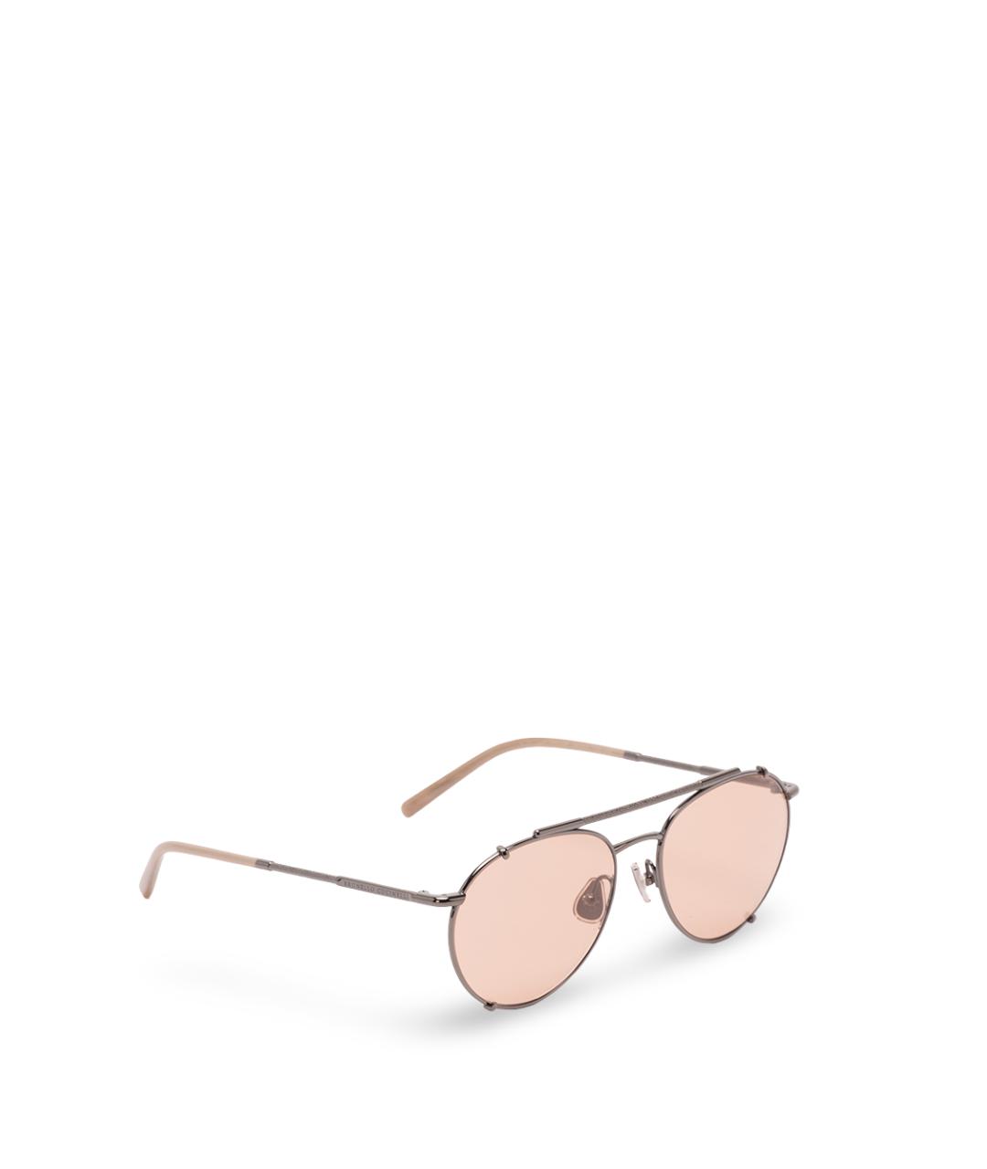 BRUNELLO CUCINELLI Антрацитовые металлические солнцезащитные очки, фото 1