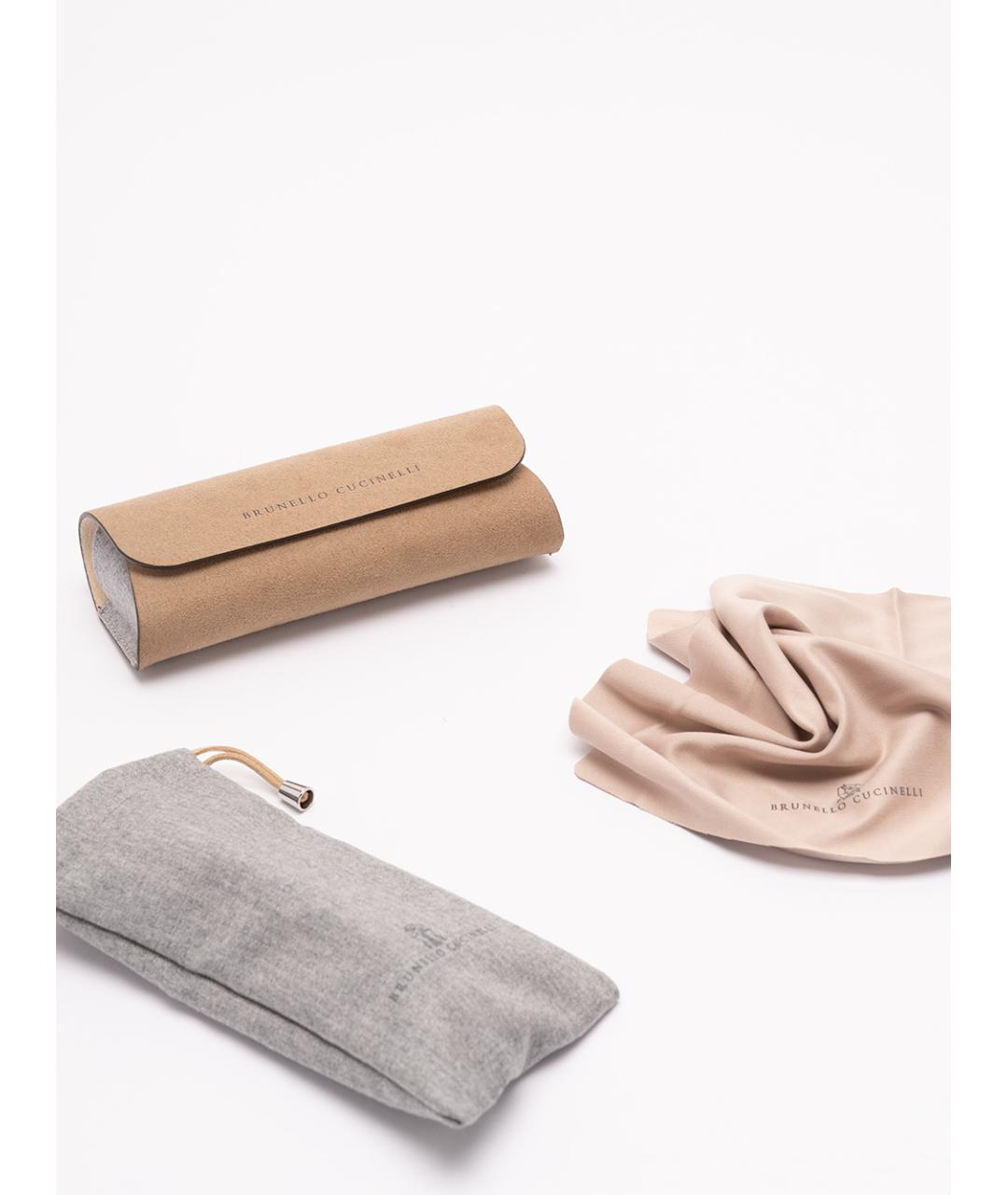 BRUNELLO CUCINELLI Антрацитовые металлические солнцезащитные очки, фото 4