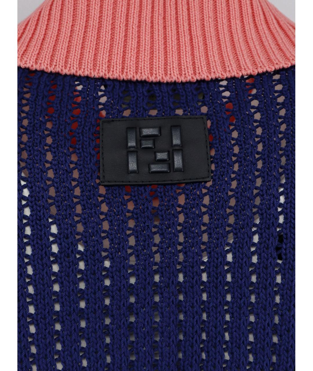 FENDI Синий хлопковый джемпер / свитер, фото 3