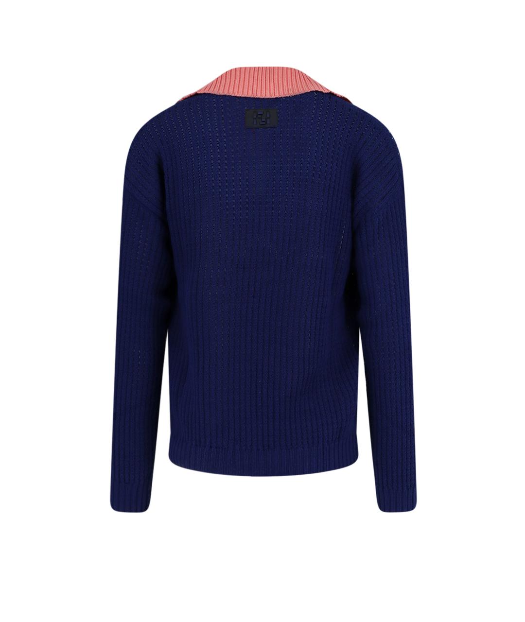 FENDI Синий хлопковый джемпер / свитер, фото 2