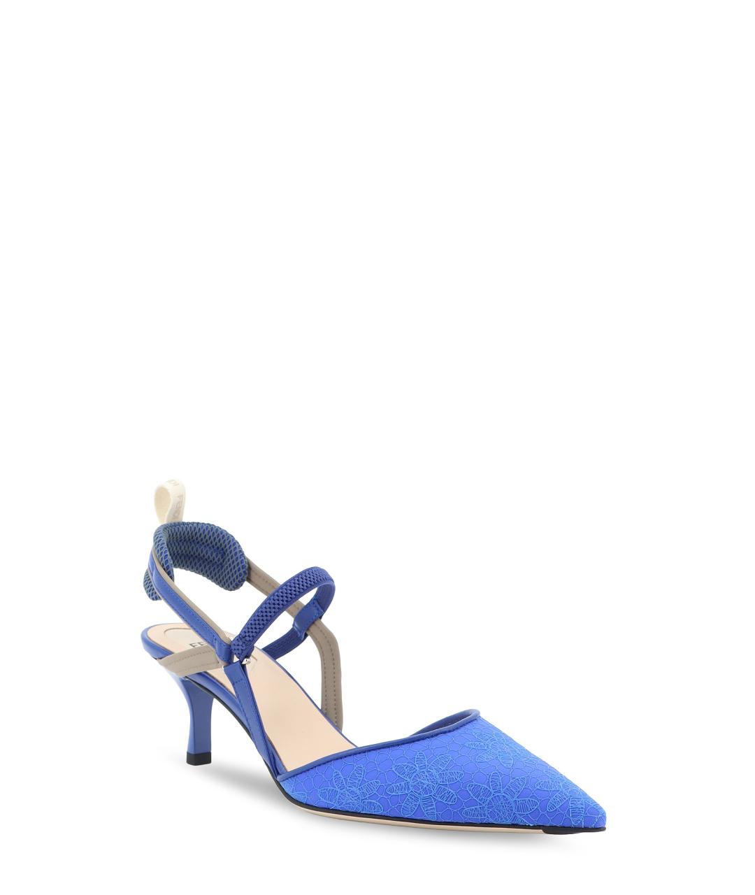 FENDI Синие текстильные туфли, фото 2