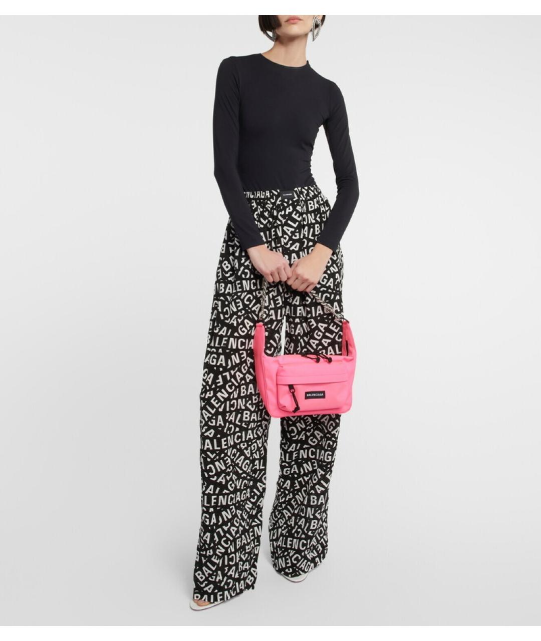 BALENCIAGA Розовая тканевая сумка через плечо, фото 4