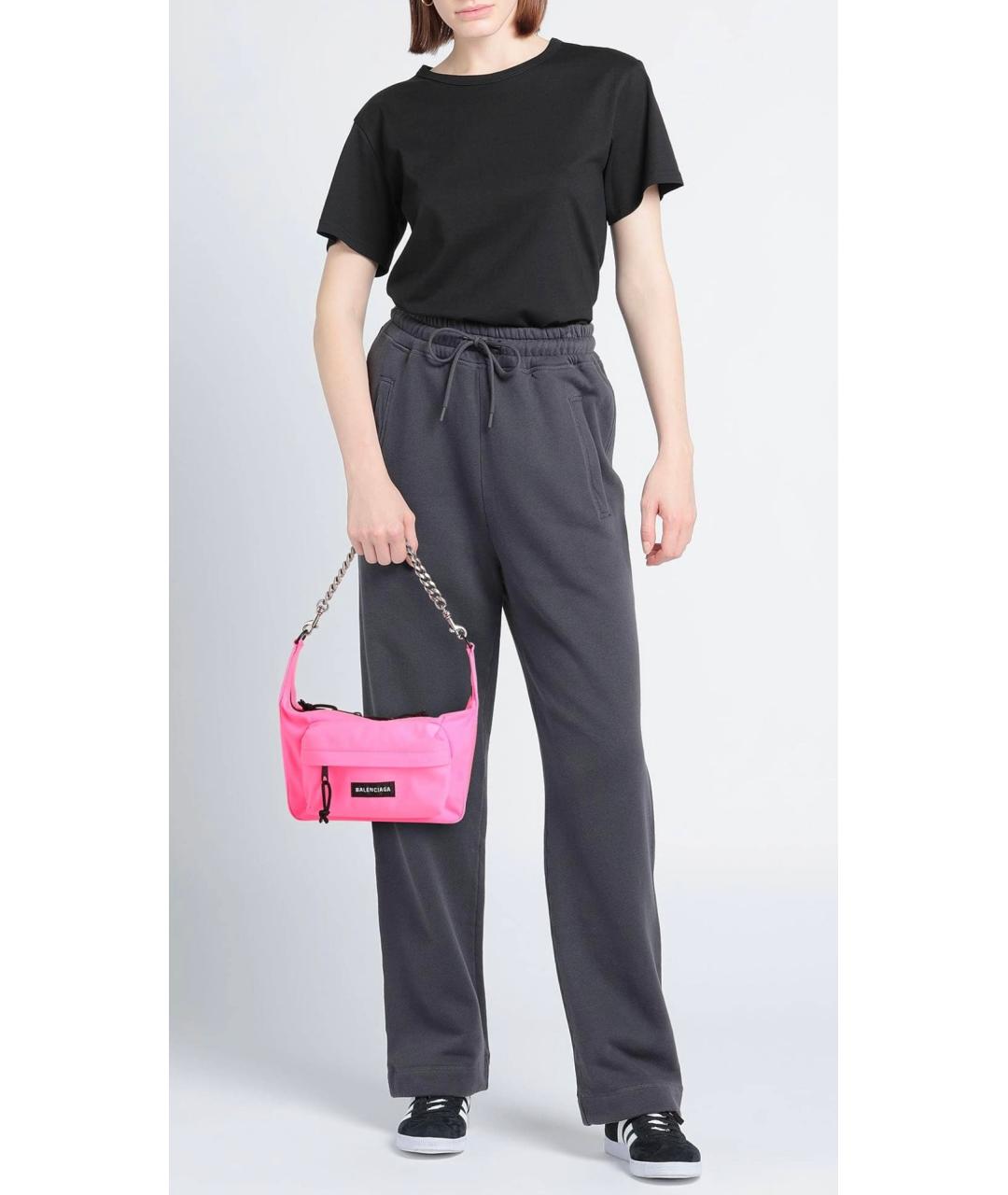 BALENCIAGA Розовая тканевая сумка через плечо, фото 6