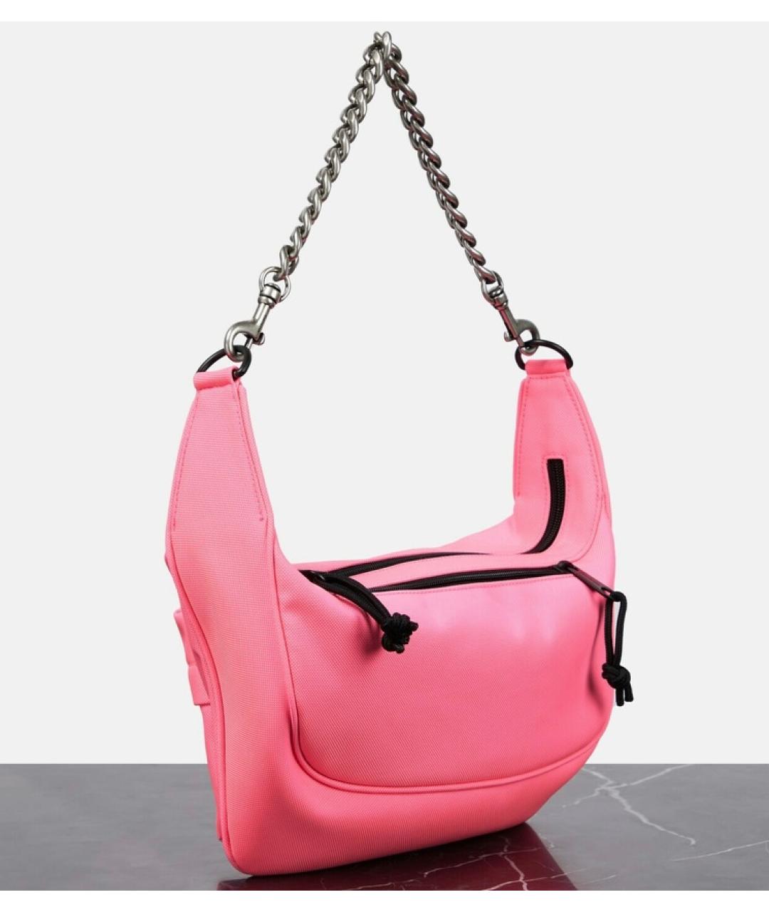 BALENCIAGA Розовая тканевая сумка через плечо, фото 3