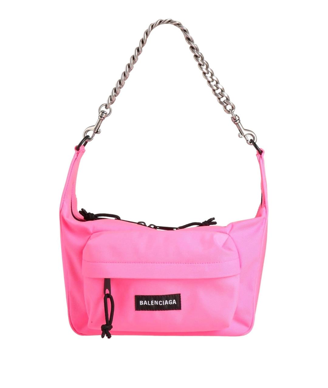 BALENCIAGA Розовая тканевая сумка через плечо, фото 7